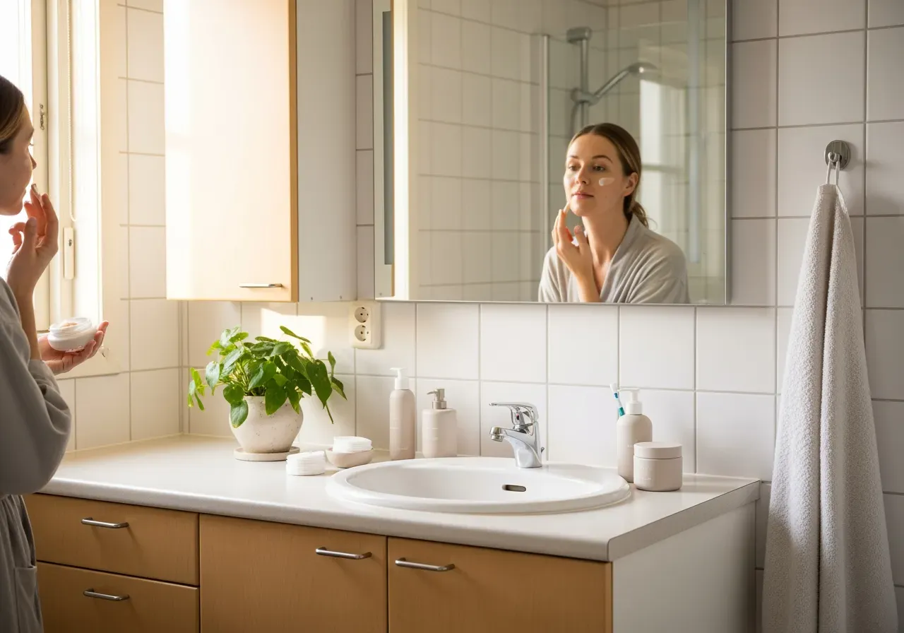 Ansiktsmassage och skonsam applicering