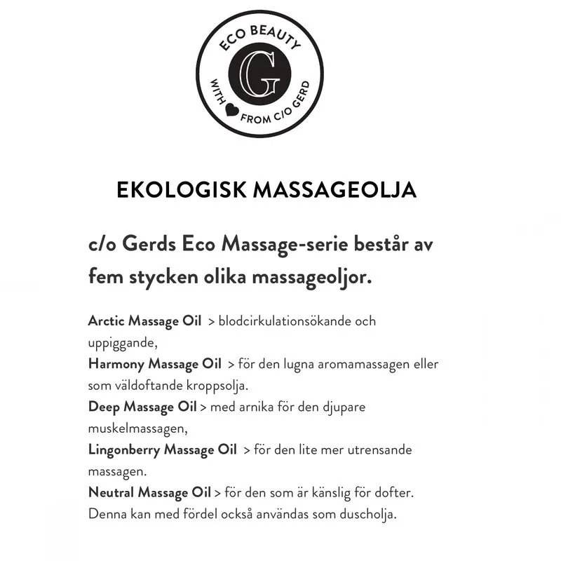 Information om massageoljor i kvistat papper